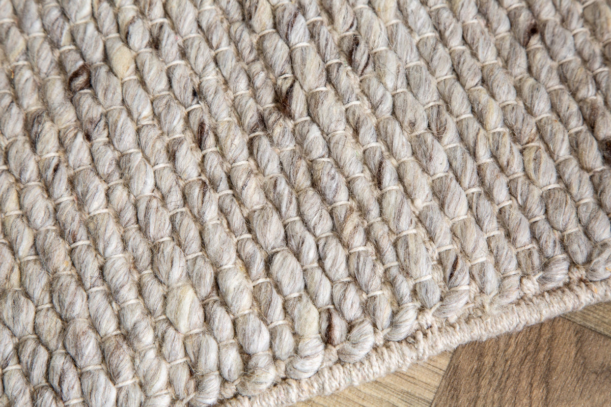 Tapis design WOOL XXL 350x240cm gris argenté en laine