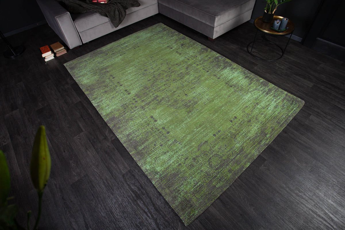 Tapis élégant en coton POP ART 240x160cm motif oriental vert émeraude