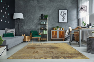 Tapis vintage en coton MODERN ART 240x160cm marron sable aspect usé