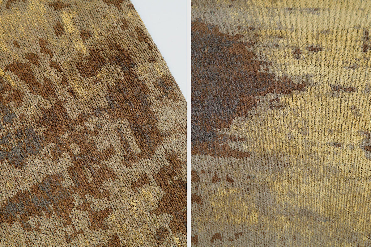Tapis vintage en coton MODERN ART 240x160cm marron sable aspect usé