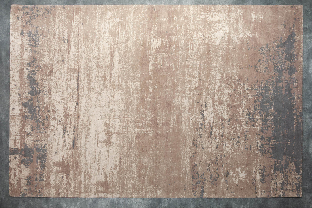 Tapis vintage en coton MODERN ART 350x240cm gris beige délavé aspect usé