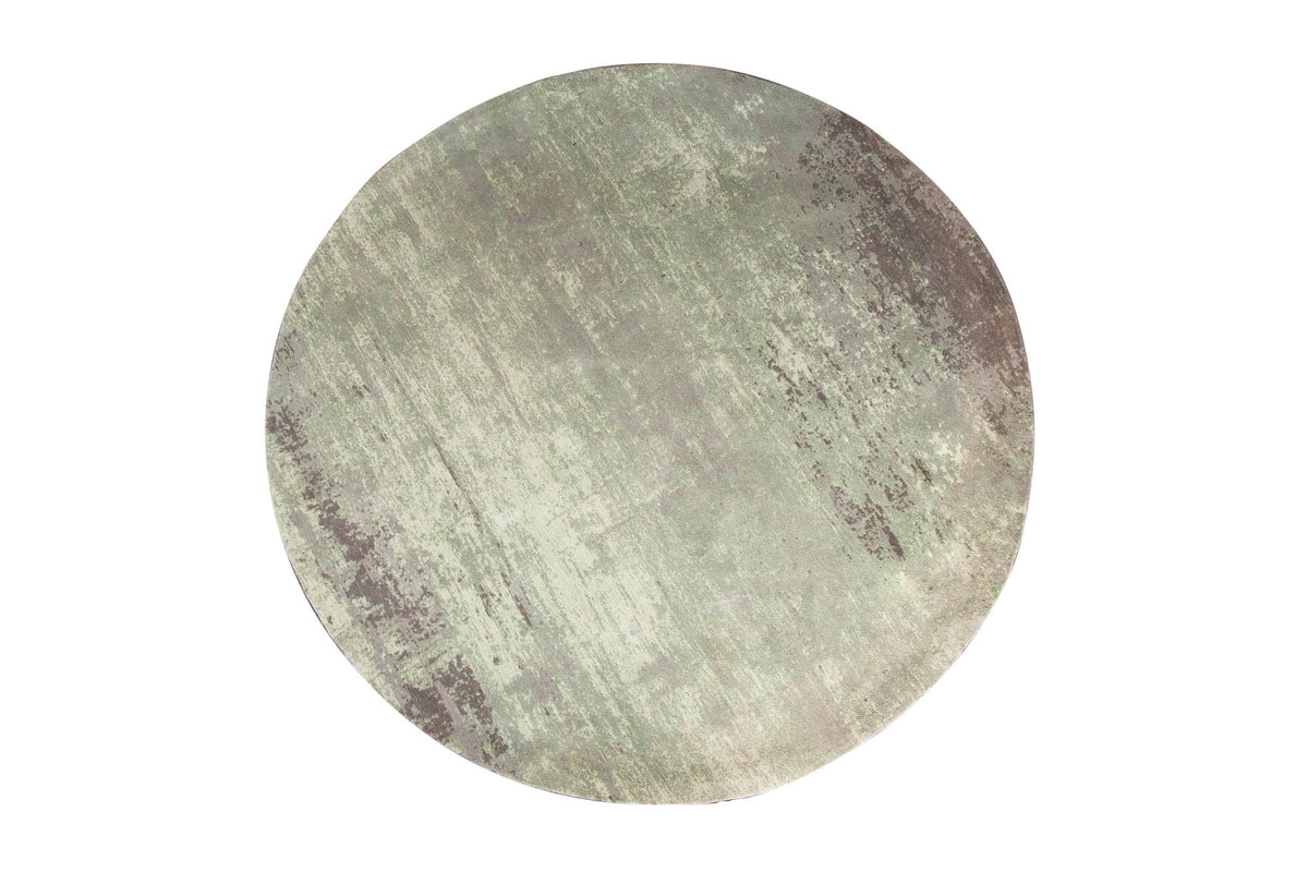 Tapis vintage MODERN ART 150cm vert lavé rond look usé