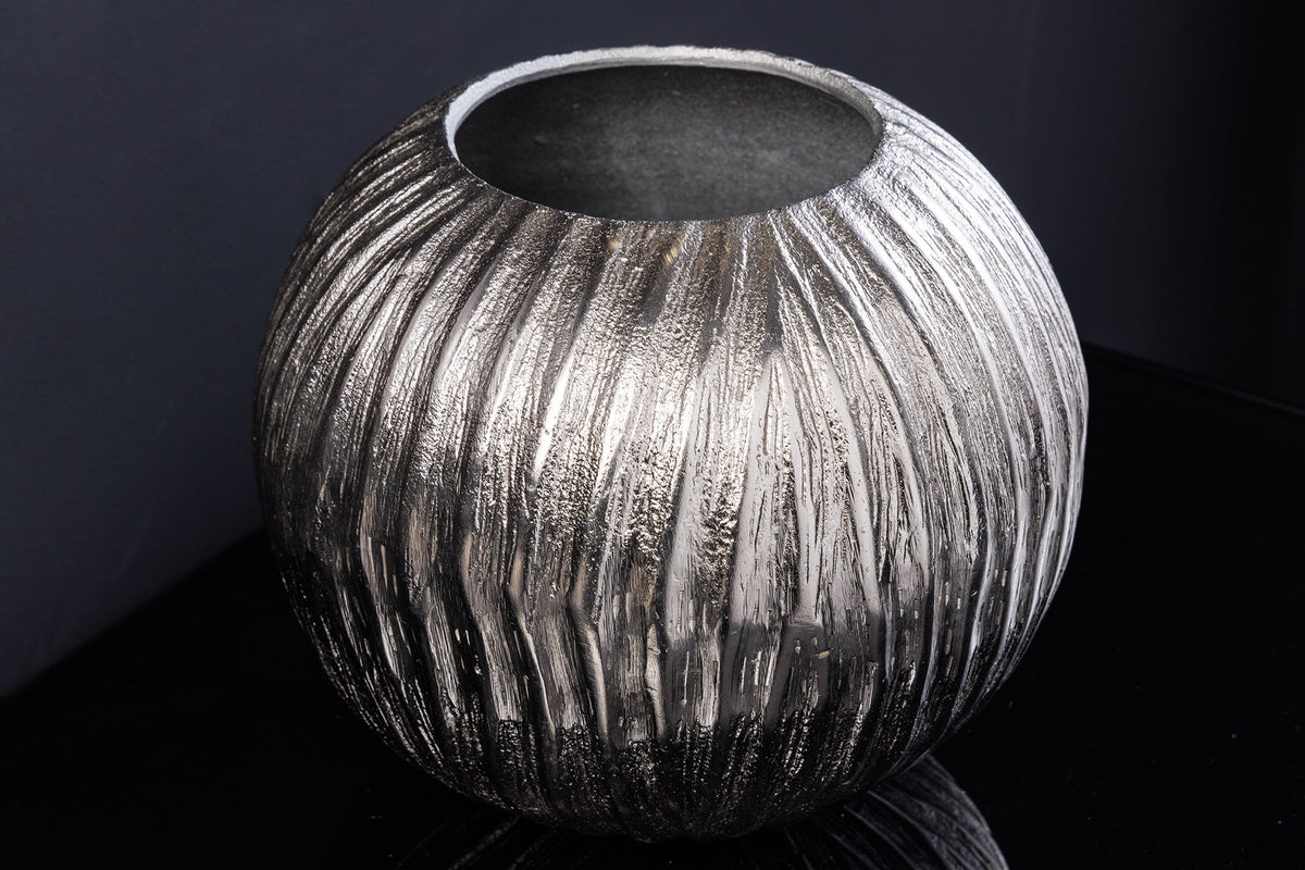 Vase décorative faite à la main ELEGANCE 25cm argent Design martelé