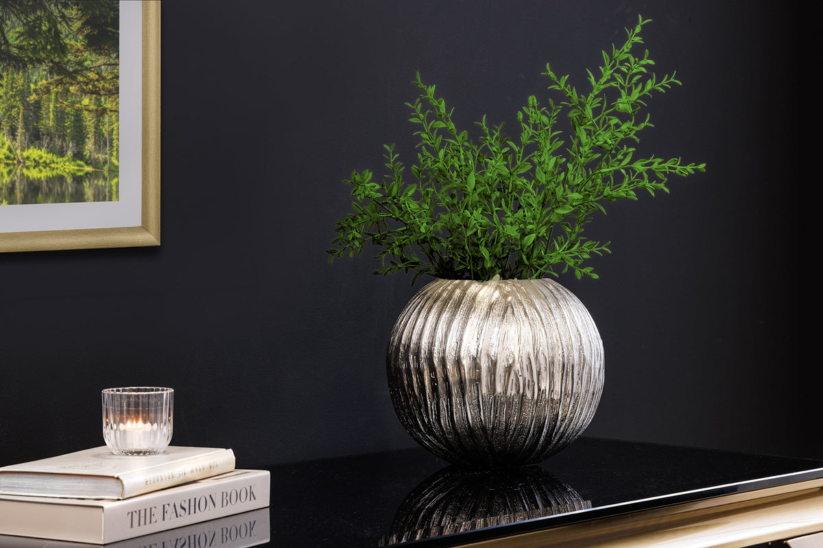 Vase décorative faite à la main ELEGANCE 25cm argent Design martelé