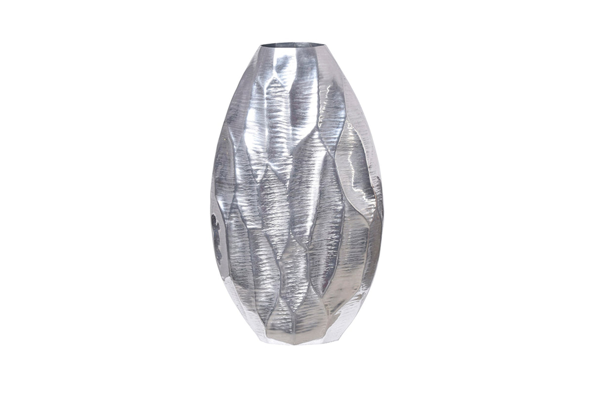 Vase élégant ORGANIC ORIENT 44cm argent martelé design