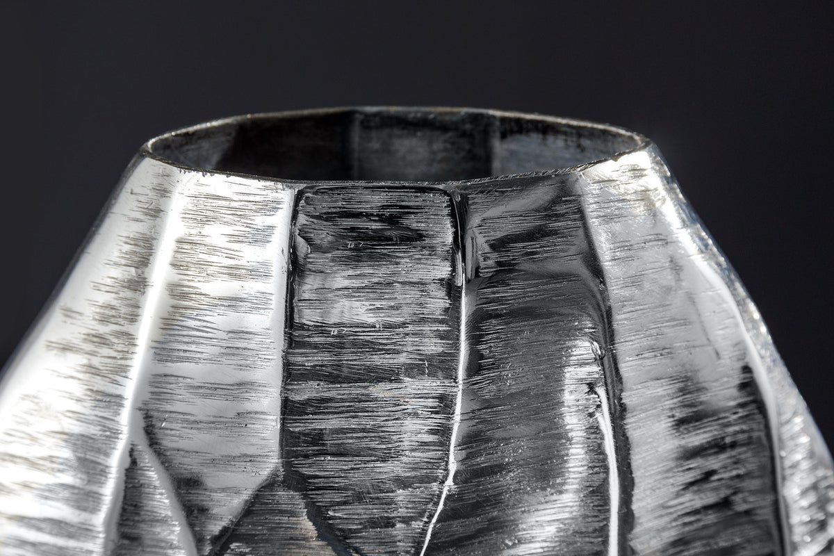 Vase élégant ORGANIC ORIENT 44cm argent martelé design