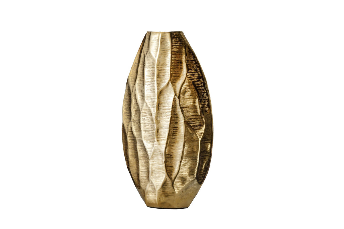 Vase élégant ORGANIC ORIENT 44cm design martelé doré