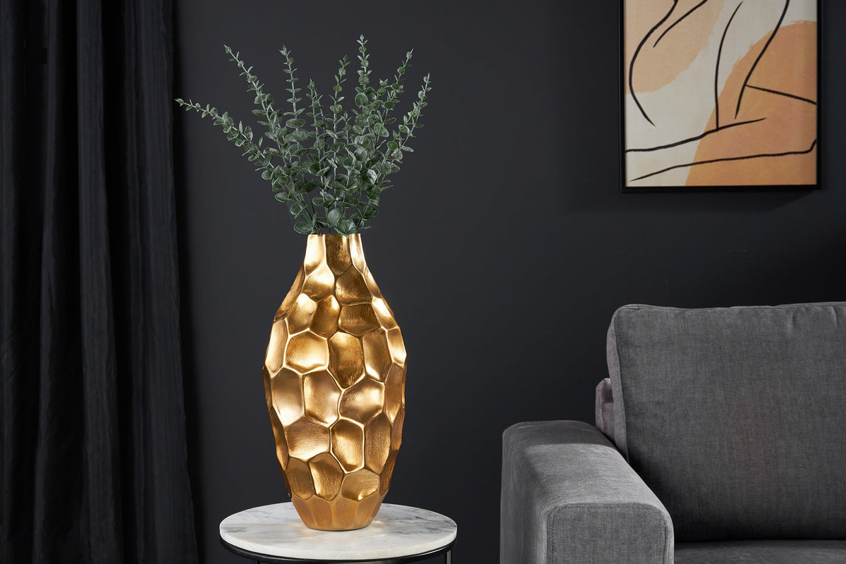 Vase élégant ORGANIC ORIENT 45cm design martelé doré