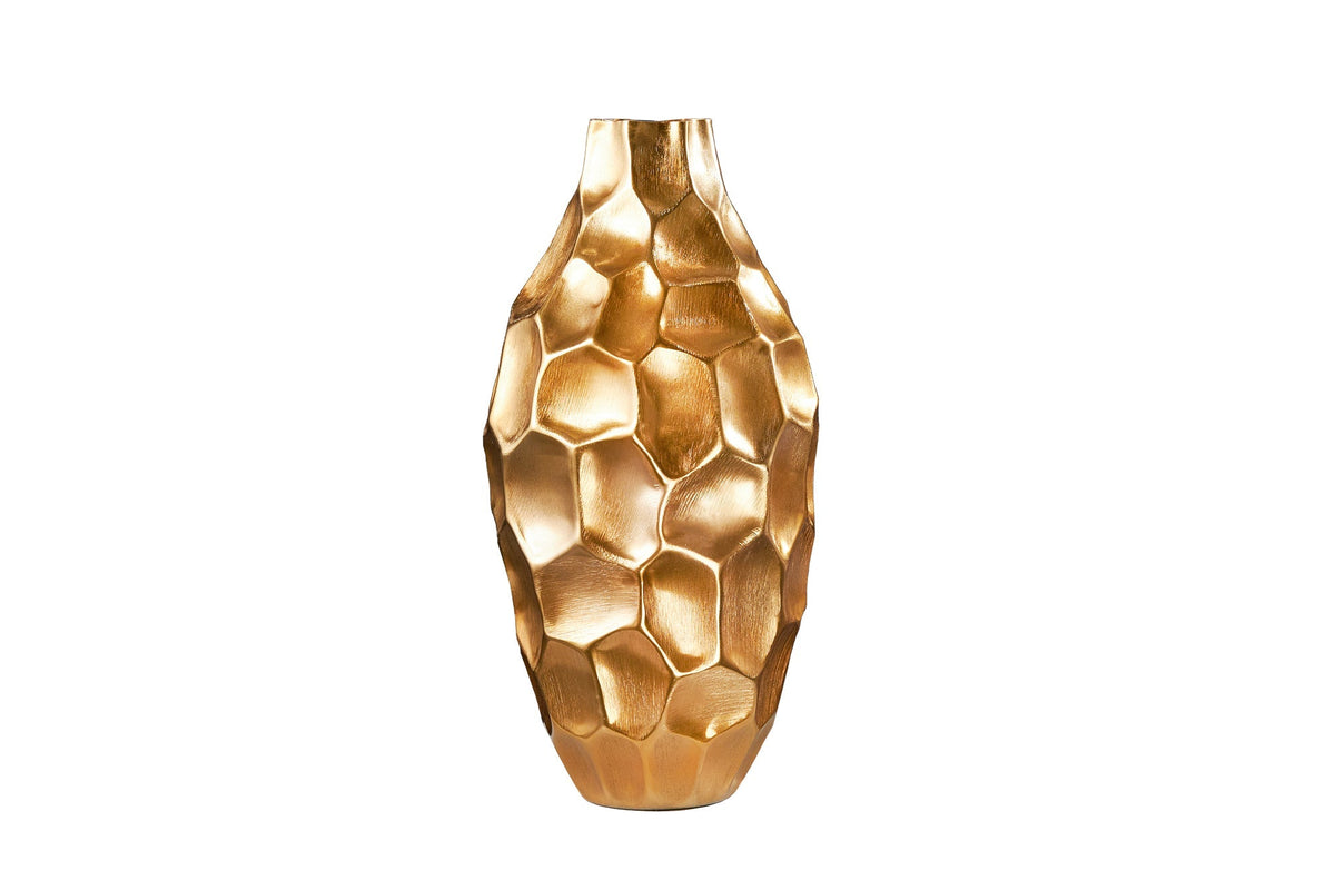 Vase élégant ORGANIC ORIENT 45cm design martelé doré