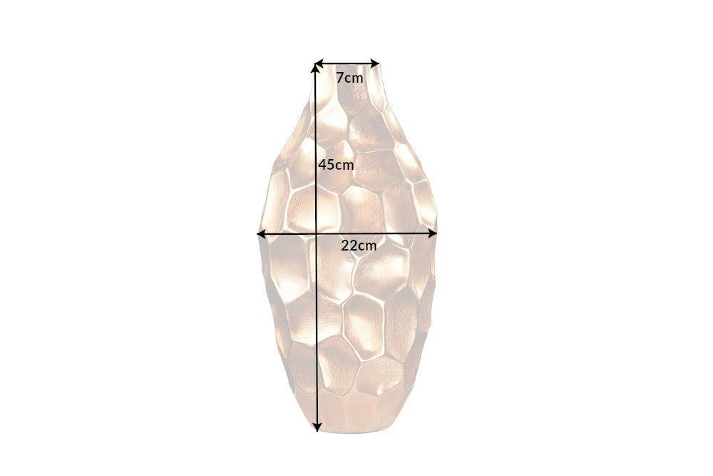 Vase élégant ORGANIC ORIENT 45cm design martelé doré