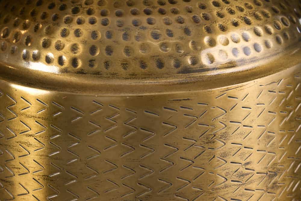 Vase élégant ORIENT 35cm design martelé doré