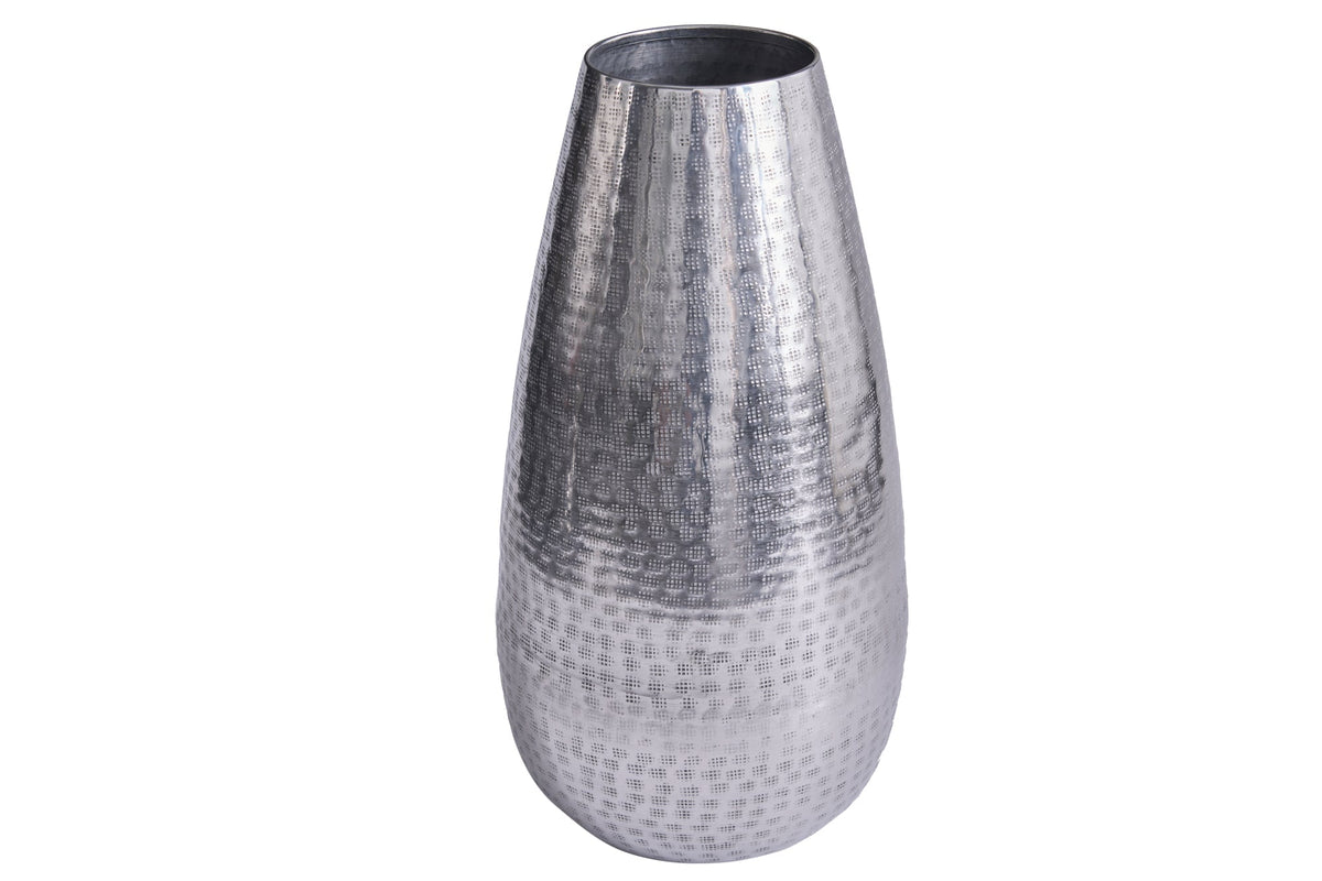 Vase élégant ORIENT 50cm argent au design marteau à grille
