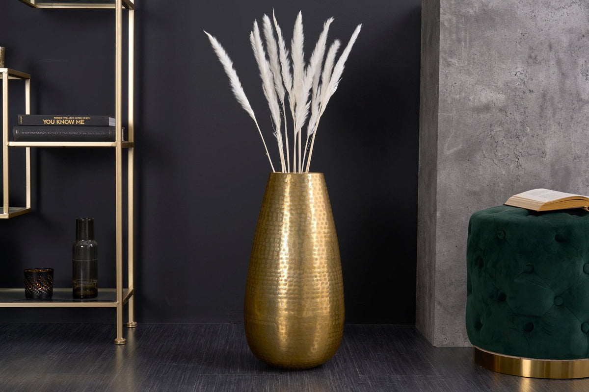 Vase élégant ORIENT 50cm doré au design marteau à grille