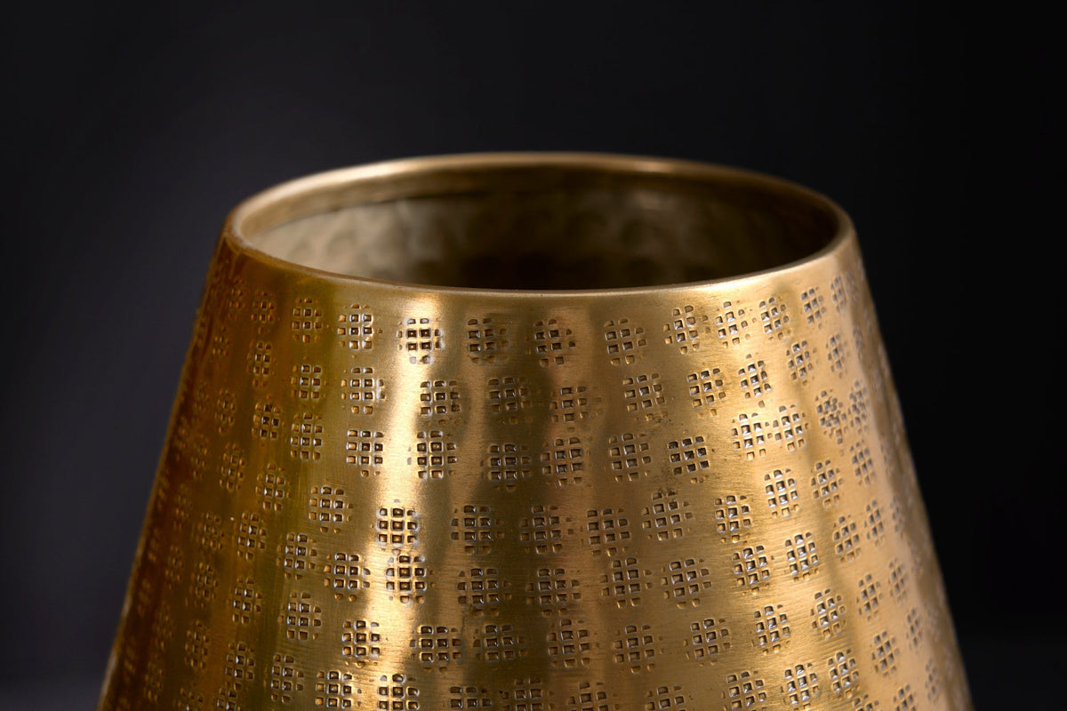 Vase élégant ORIENT 50cm doré au design marteau à grille