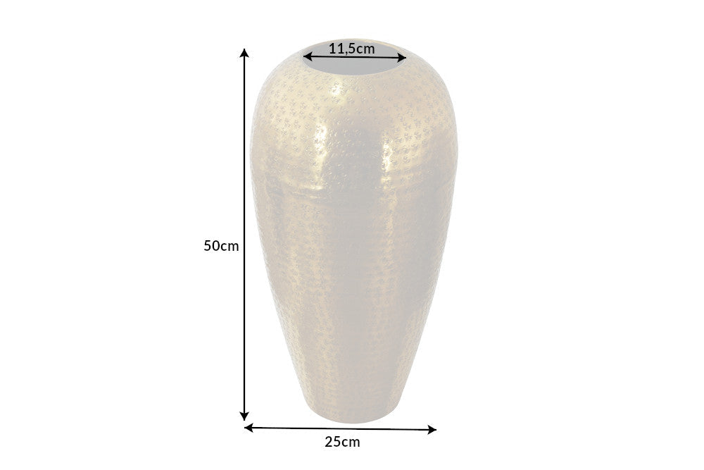 Vase élégant ORIENTAL 50cm doré au design marteau sauvage