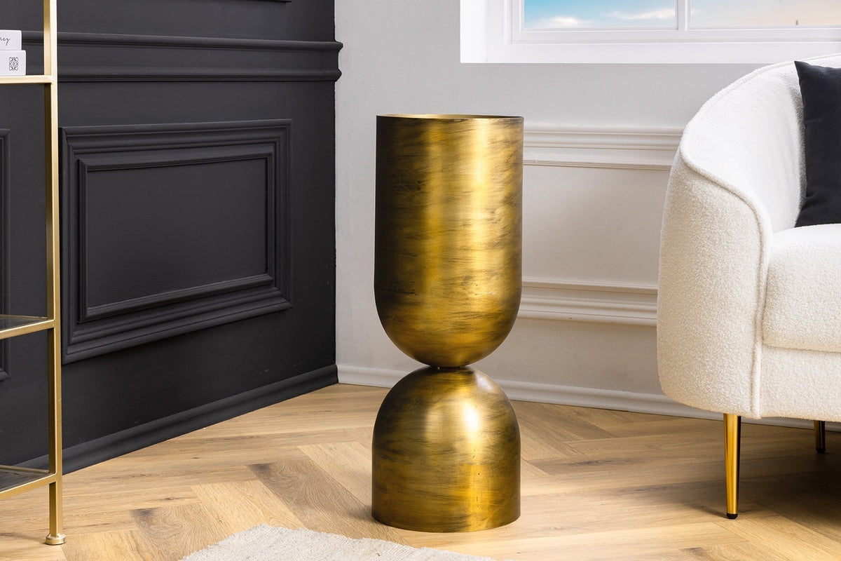 Vase moderne SANDGLASS XL 70cm laiton fer fait main utilisable des deux côtés