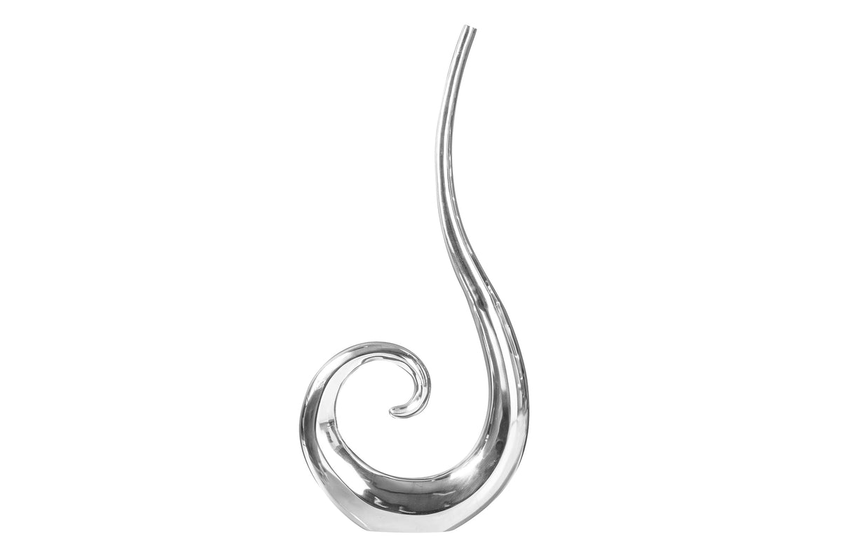 Vase moderne WAVE 47cm décoration aluminium poli argenté