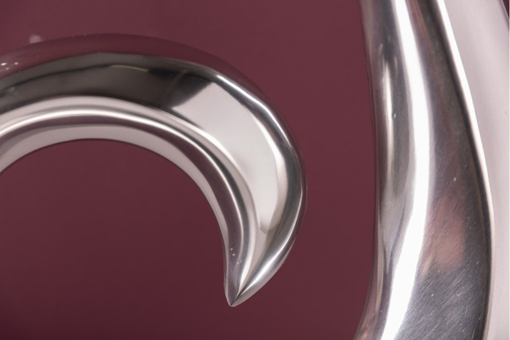 Vase moderne WAVE 47cm décoration aluminium poli argenté