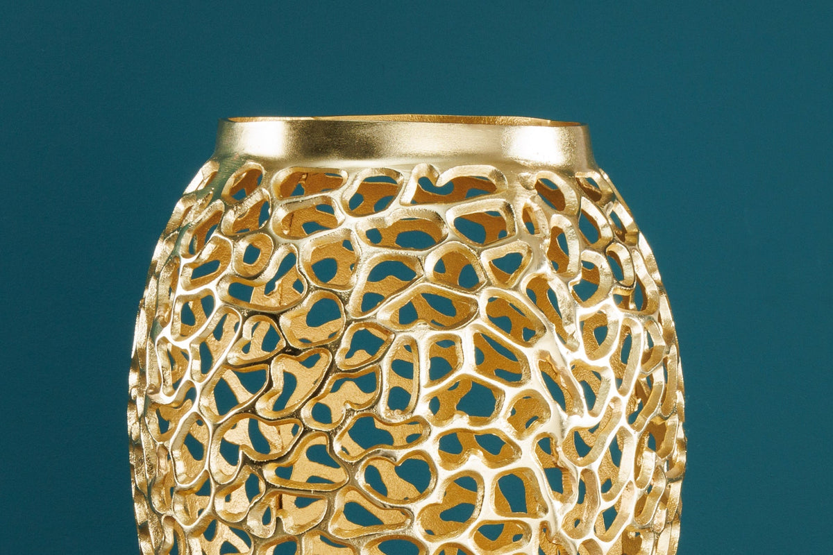 Vase XXL design filigrane ABSTRACT LEAF 90cm or fait main