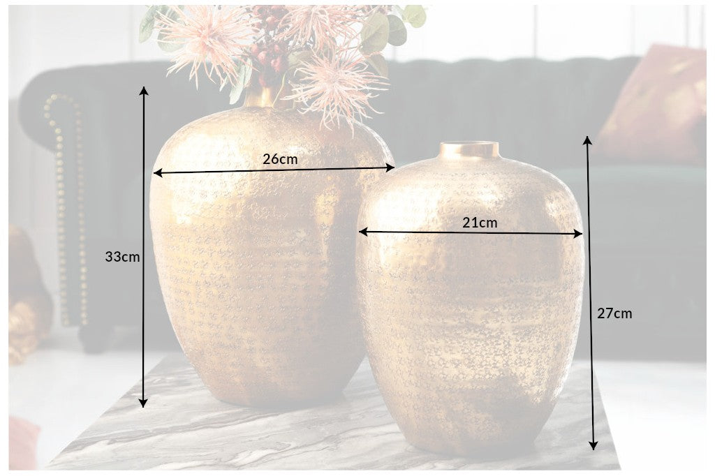 Vases élégants set de 2 ORIENTAL 33cm or décorés à la main