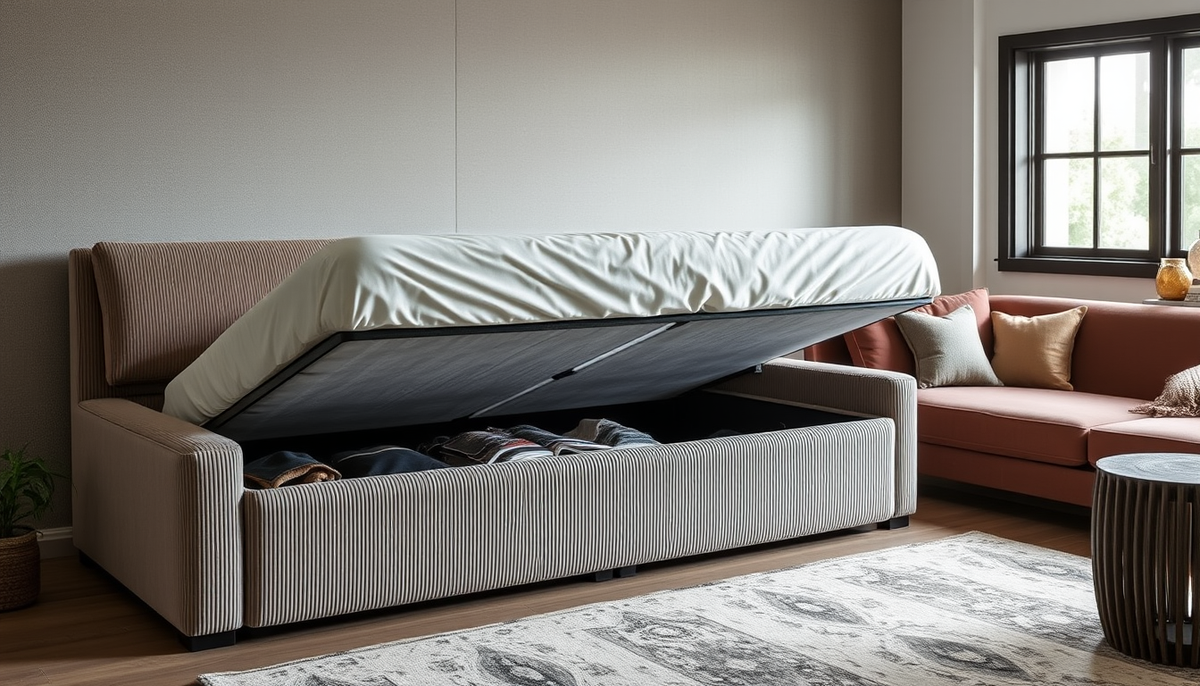 Casafab Décryptage Textile: Velours côtelé et tissu boucle pour literie coffre et canapés convertibles — style, durabilité et gain de place