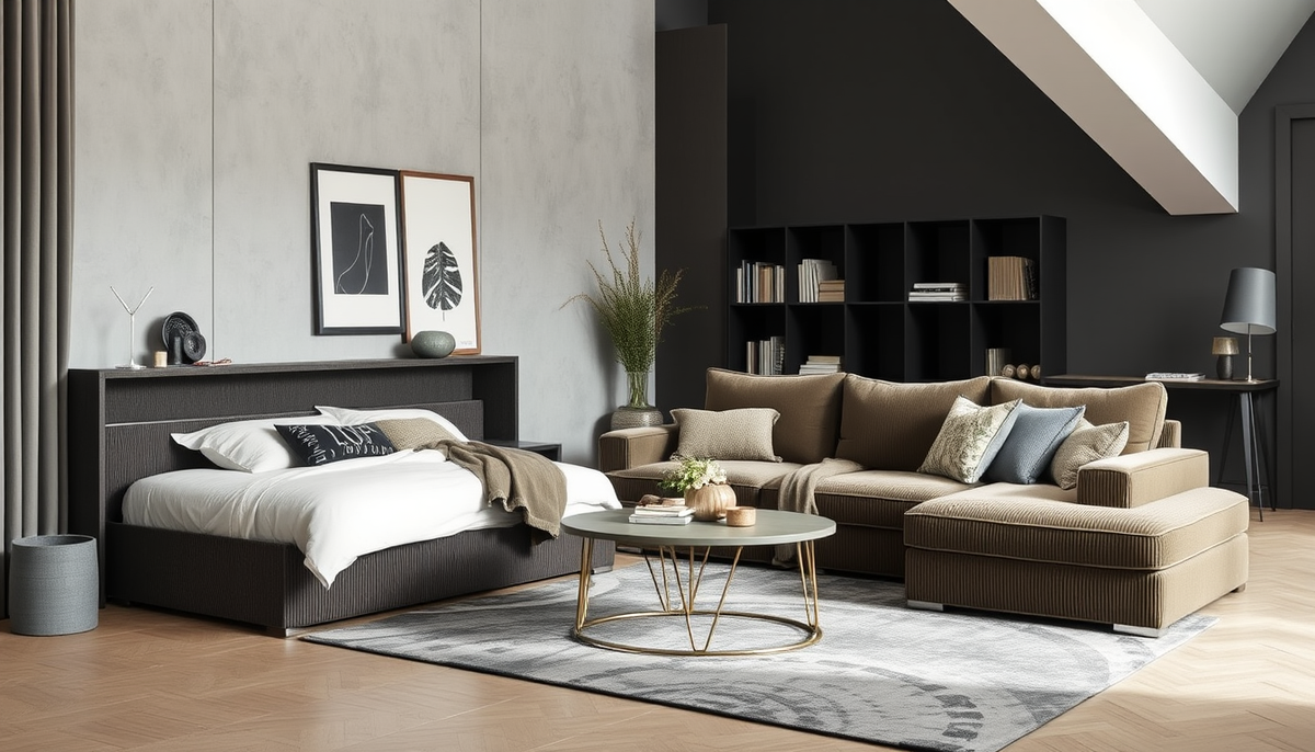Casafab: Aménagez vos espaces avec literie coffre et canapés convertibles — velours côtelé et tissu boucle pour un intérieur chic et durable tout en gagnant de l'espace.