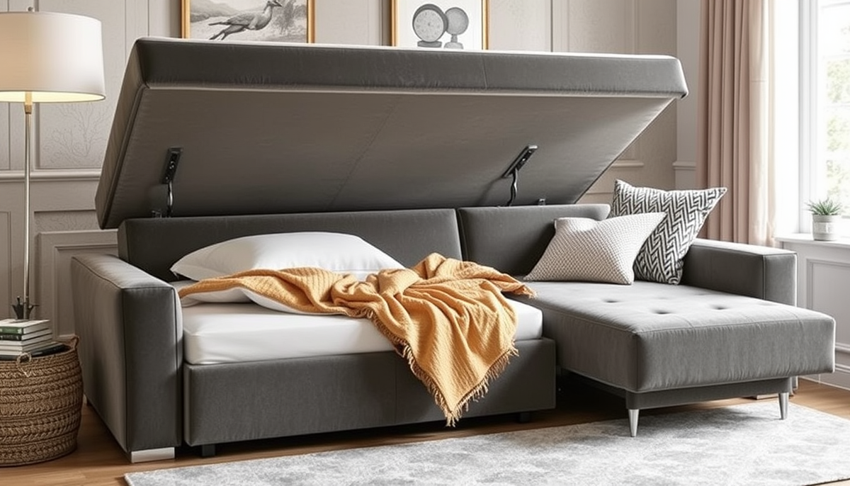 Texture et rangement en harmonie : lit coffre et canapés modulaires Casafab en velours côtelé et tissu boucle pour un intérieur chic et durable.