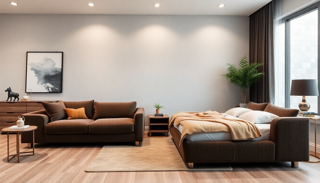 Innover dans la décoration intérieure : associer literie moderne en velours côtelé et canapés convertibles pour un espace multifonction optimisé