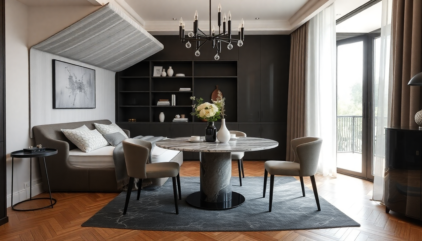 Diseño de interiores 2025: Cómo elegir una cama de tela con espacio de almacenaje y una mesa de comedor redonda de mármol para un estilo elegante y práctico