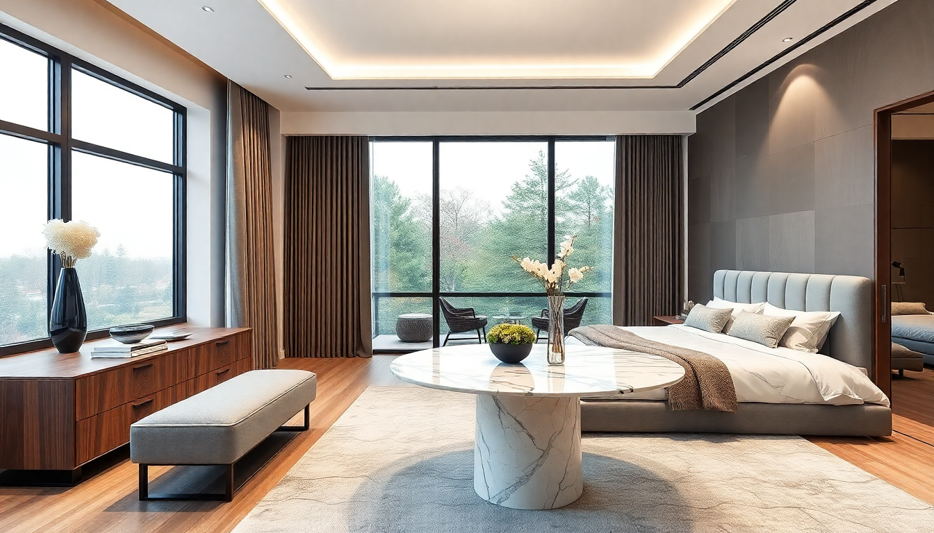 Mobiliario elegante para 2025: camas arcón y mesas de comedor redondas de mármol para un interior elegante y práctico