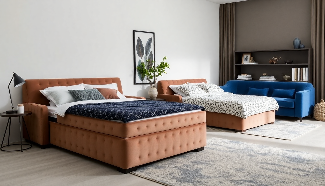 Optimiser l'aménagement intérieur avec des solutions tendance : literie avec coffre et canapés convertibles en velours côtelé ou tissu boucle