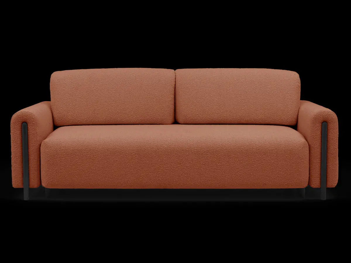 Canapé 3 place convertible ARCADOVA   Tissu-boucle-terracotta