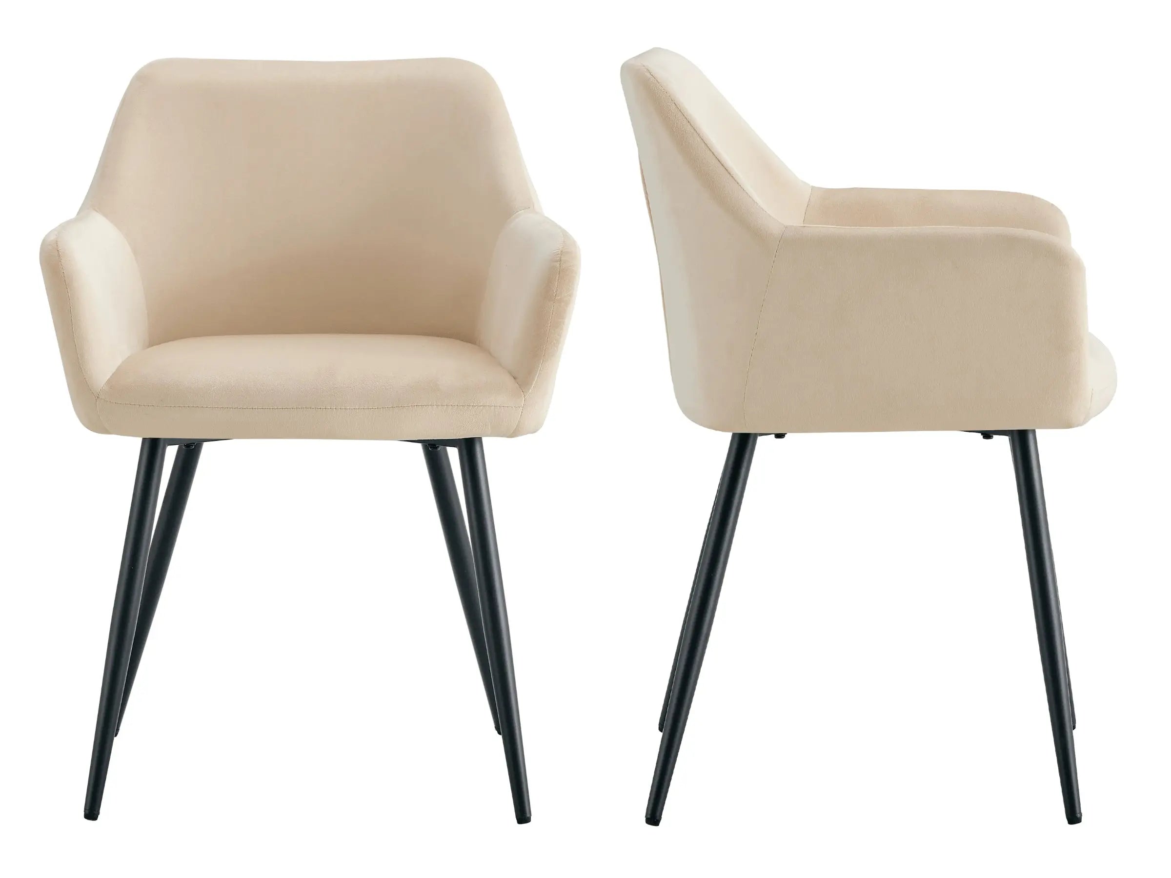 Chaises design - Lot de 2 - LINA  Velours-beige