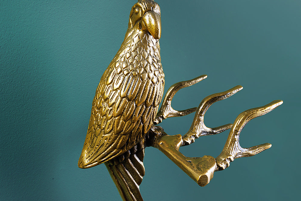 2er Set Wandgarderobe WILDLIFE BIRDS 45cm gold Metall Hammerschlag Design handmade