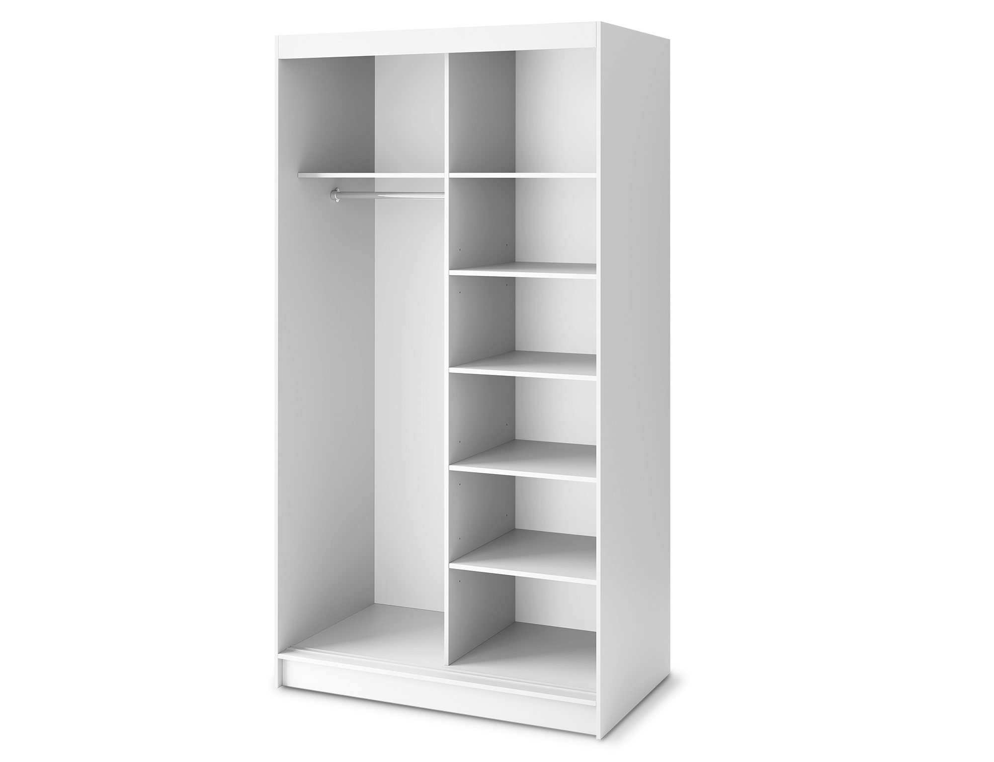 Armoire Dressing Coulissante 120 & 180 cm – Noir ou Blanc – Miroir Optionnel - RAVENTO