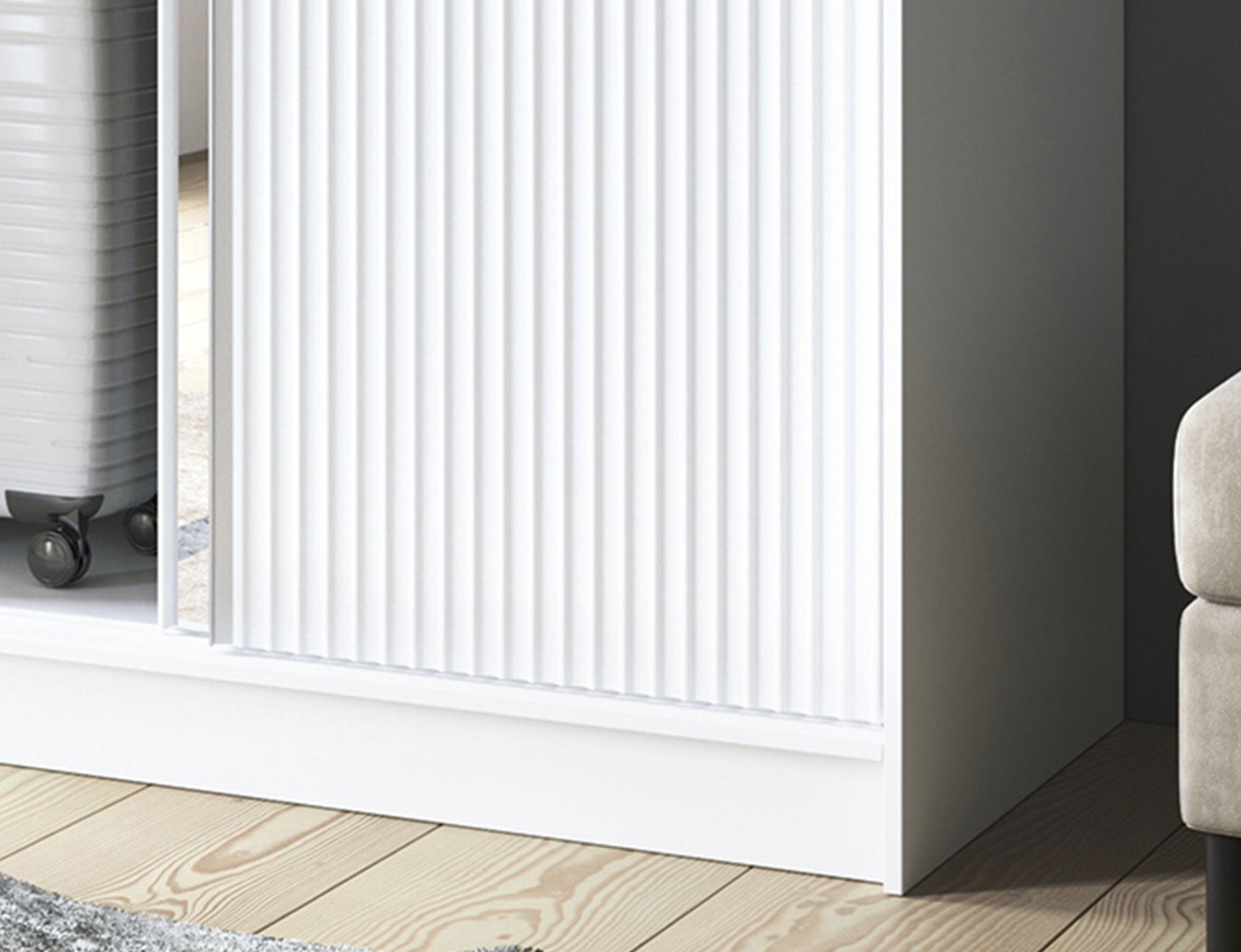 Armoire Dressing Coulissante 120 & 180 cm – Noir ou Blanc – Miroir Optionnel - RAVENTO