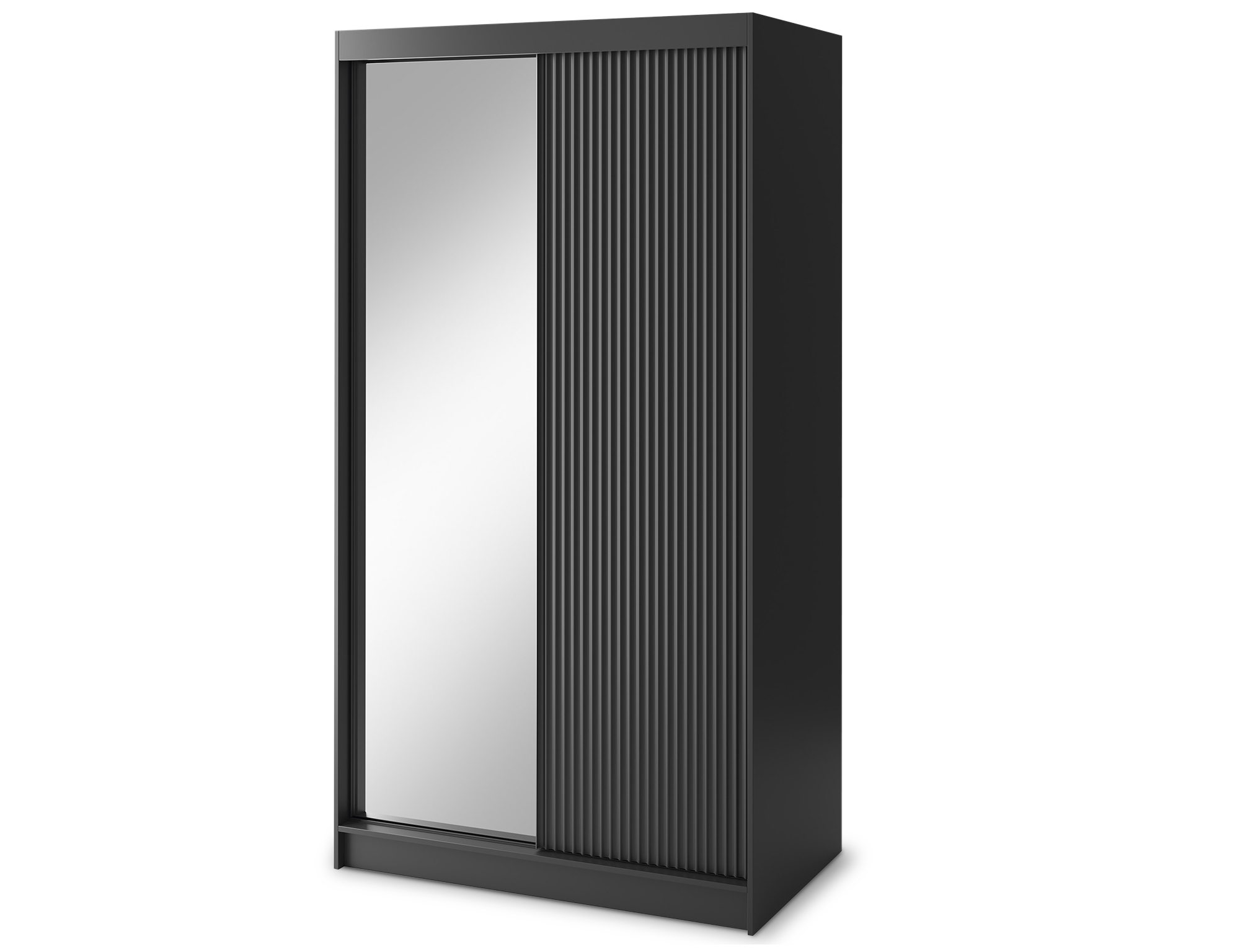 Armoire Dressing Coulissante 120 & 180 cm – Noir ou Blanc – Miroir Optionnel - RAVENTO