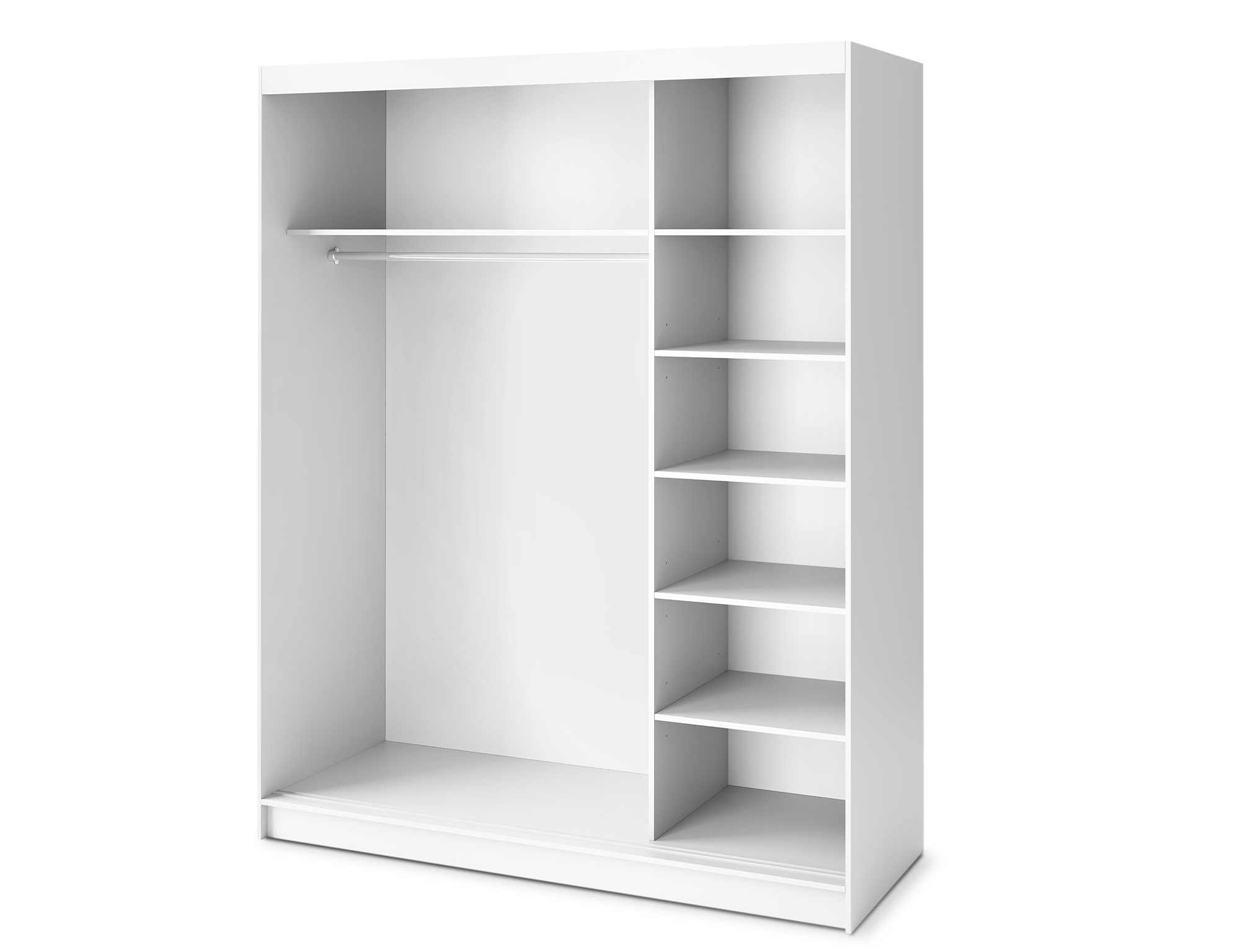 Armoire Dressing Coulissante 120 & 180 cm – Noir ou Blanc – Miroir Optionnel - RAVENTO