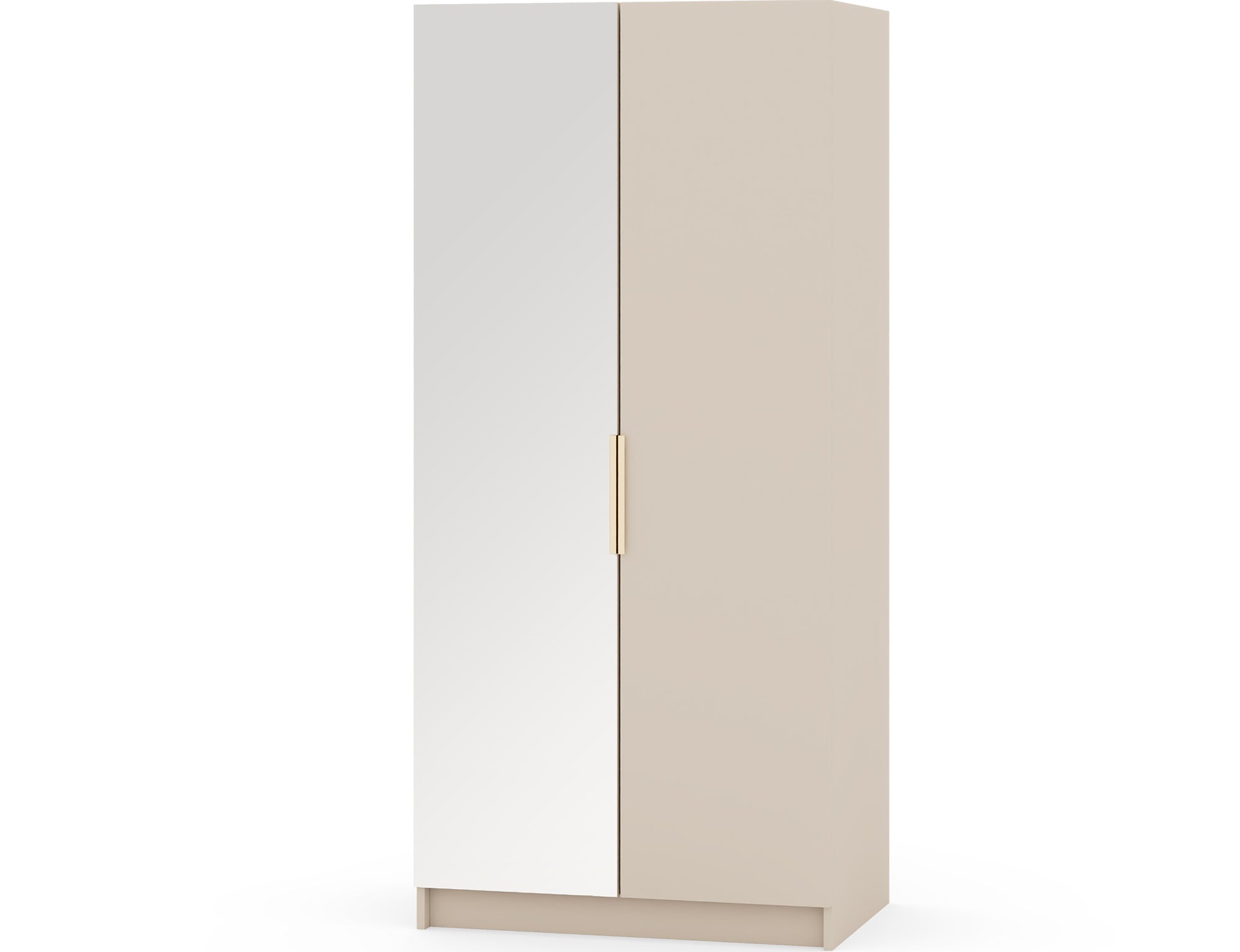 Armoire dressing Léana 100 cm – 2 portes, penderie, étagères, avec ou sans miroir