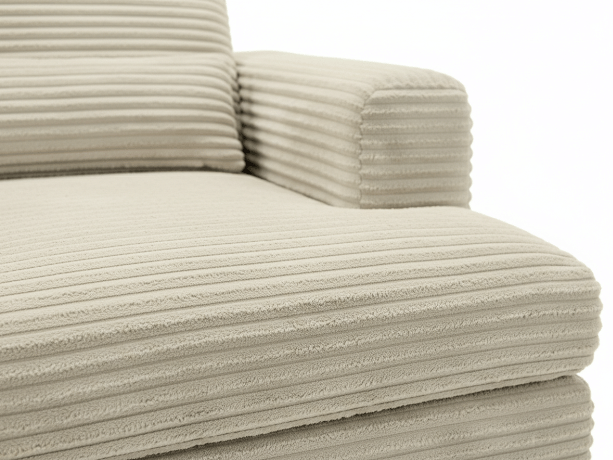 Canapé panoramique en U convertible en velours côtelé de grande épaisseur – Bercy