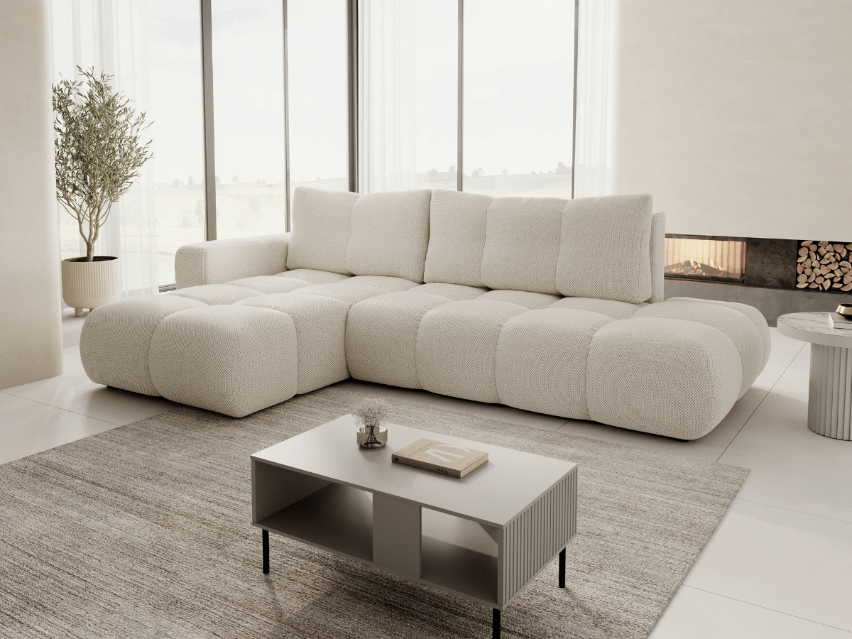 Sofá cama esquinero MAGENTA - Diseño asimétrico y ultra confort