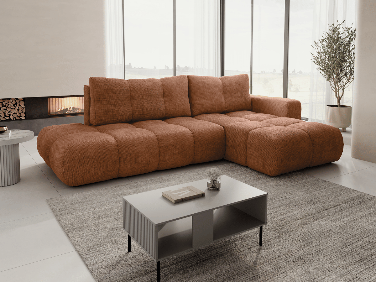 Sofá cama esquinero MAGENTA - Diseño asimétrico y ultra confort