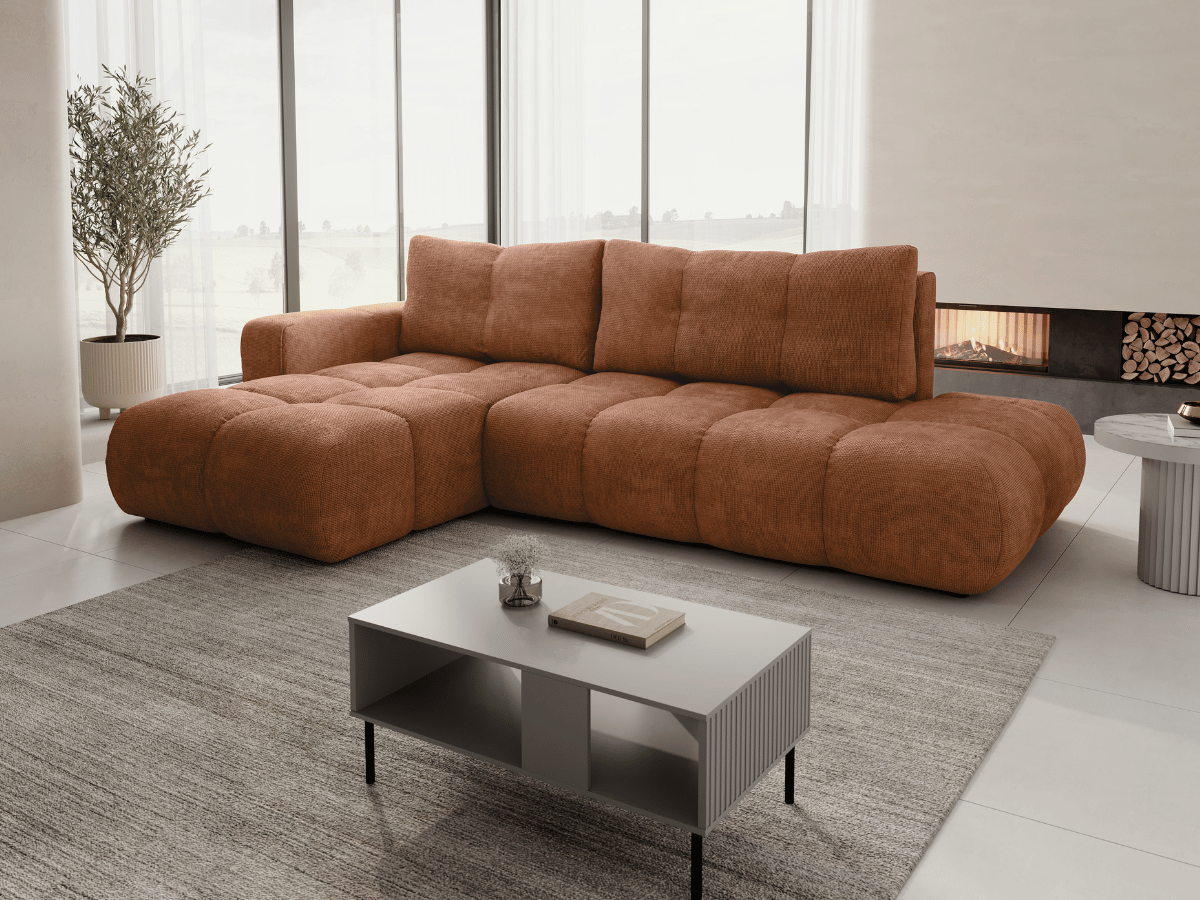 Sofá cama esquinero MAGENTA - Diseño asimétrico y ultra confort