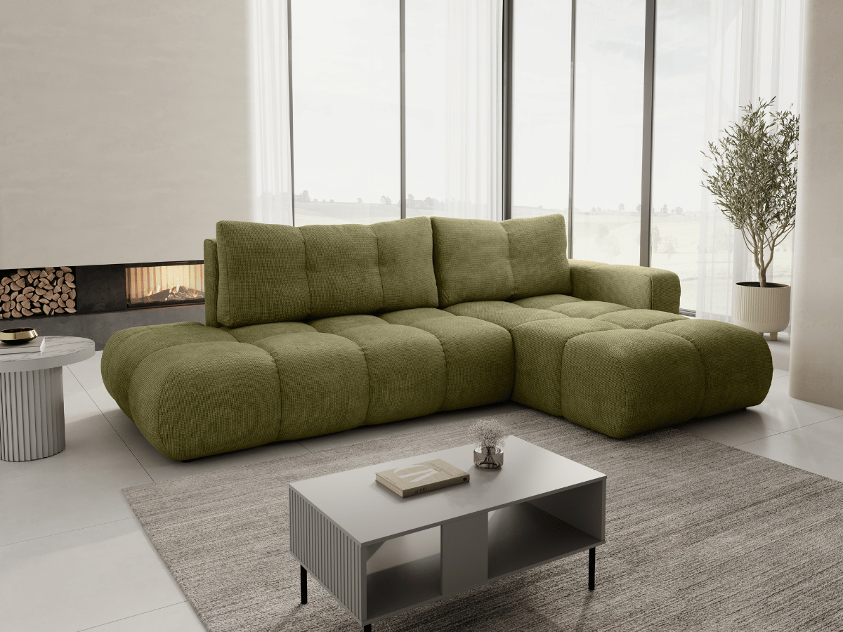 Sofá cama esquinero MAGENTA - Diseño asimétrico y ultra confort