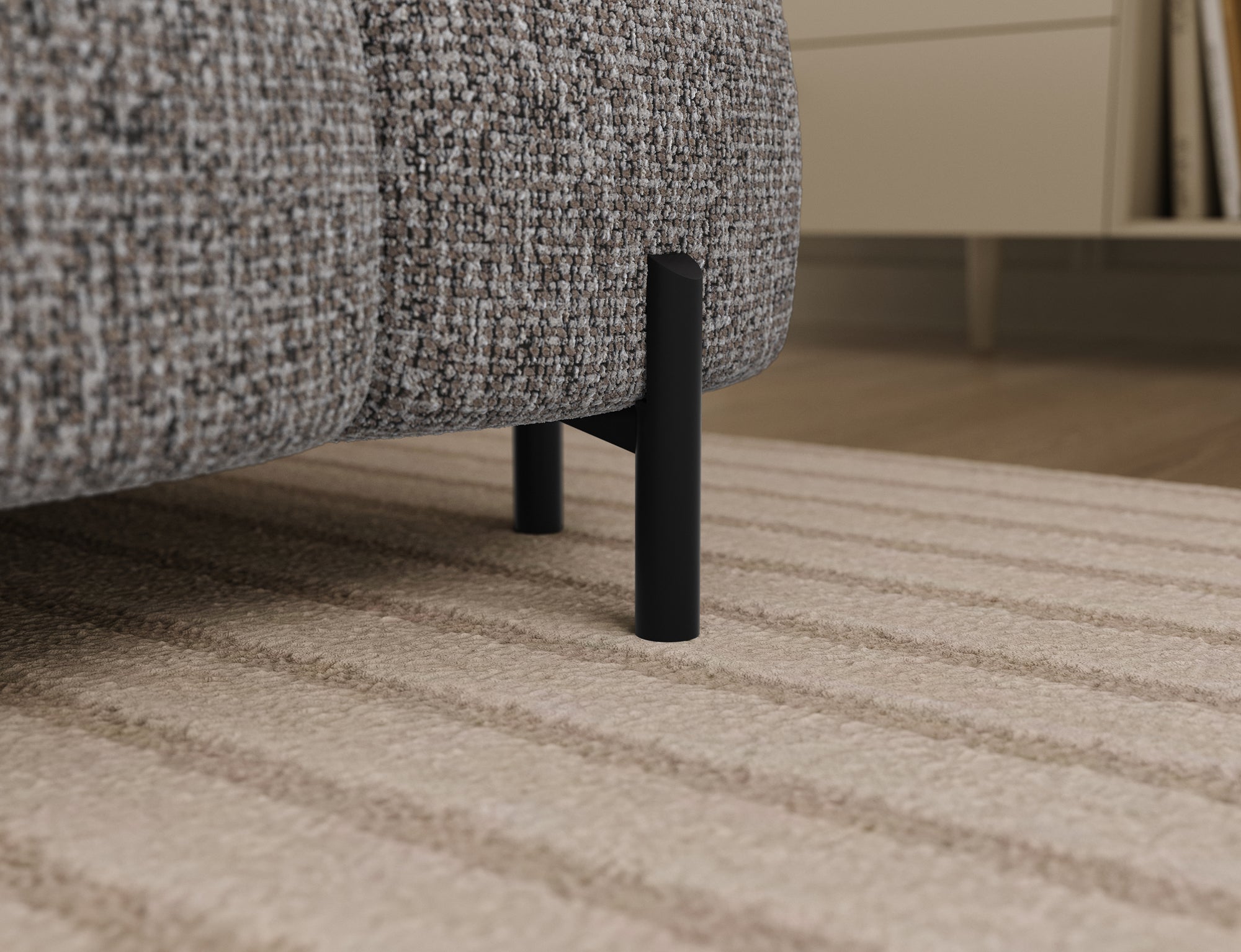 Montceau – Canapé panoramique en U convertible avec coffre et têtières réglables