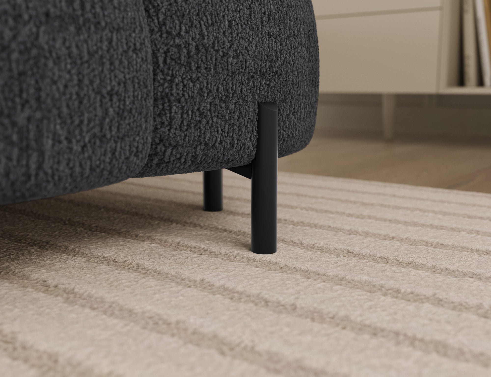 Montceau – Canapé panoramique en U convertible avec coffre et têtières réglables