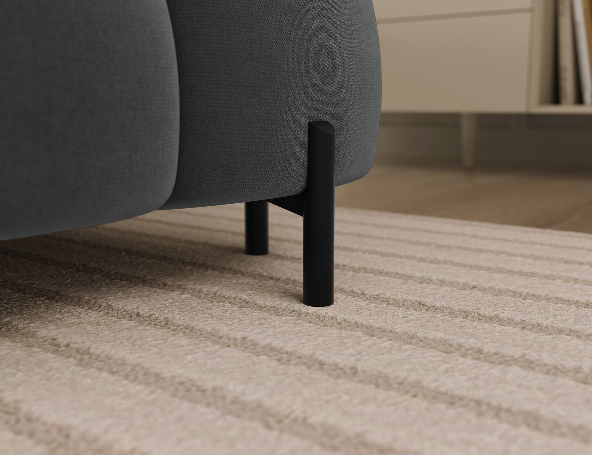 Montceau – Canapé panoramique en U convertible avec coffre et têtières réglables