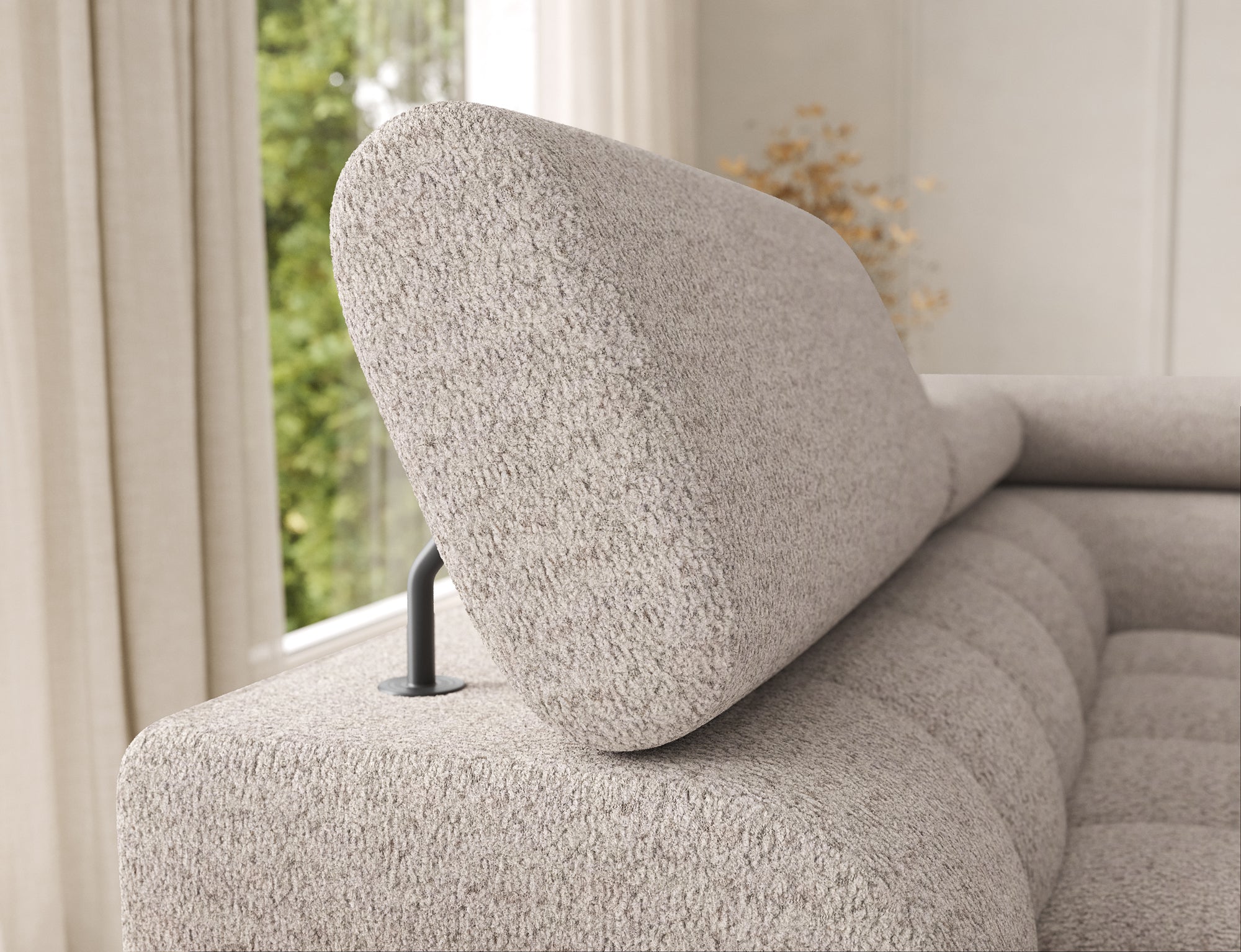 Montceau – Canapé panoramique en U convertible avec coffre et têtières réglables