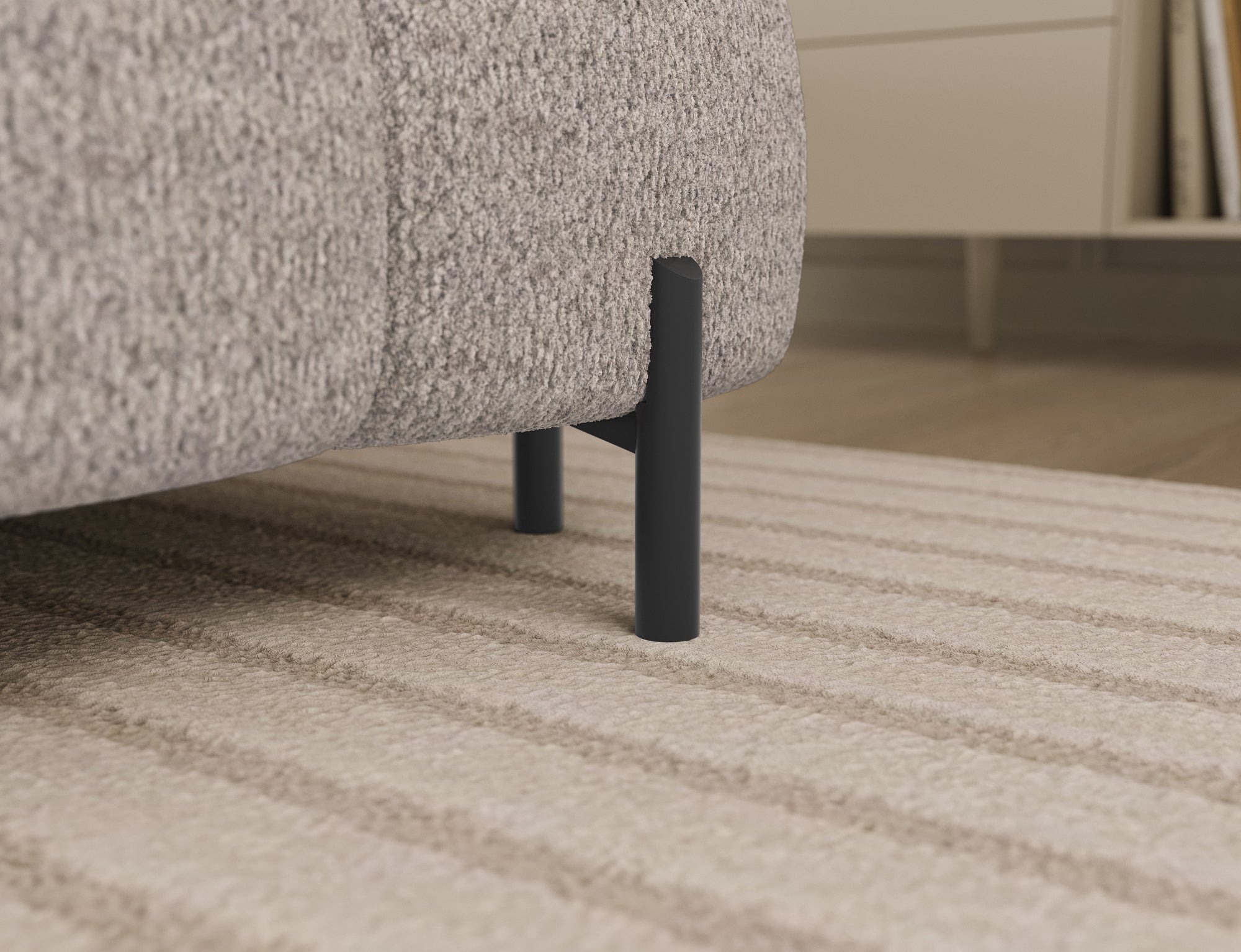 Montceau – Canapé panoramique en U convertible avec coffre et têtières réglables