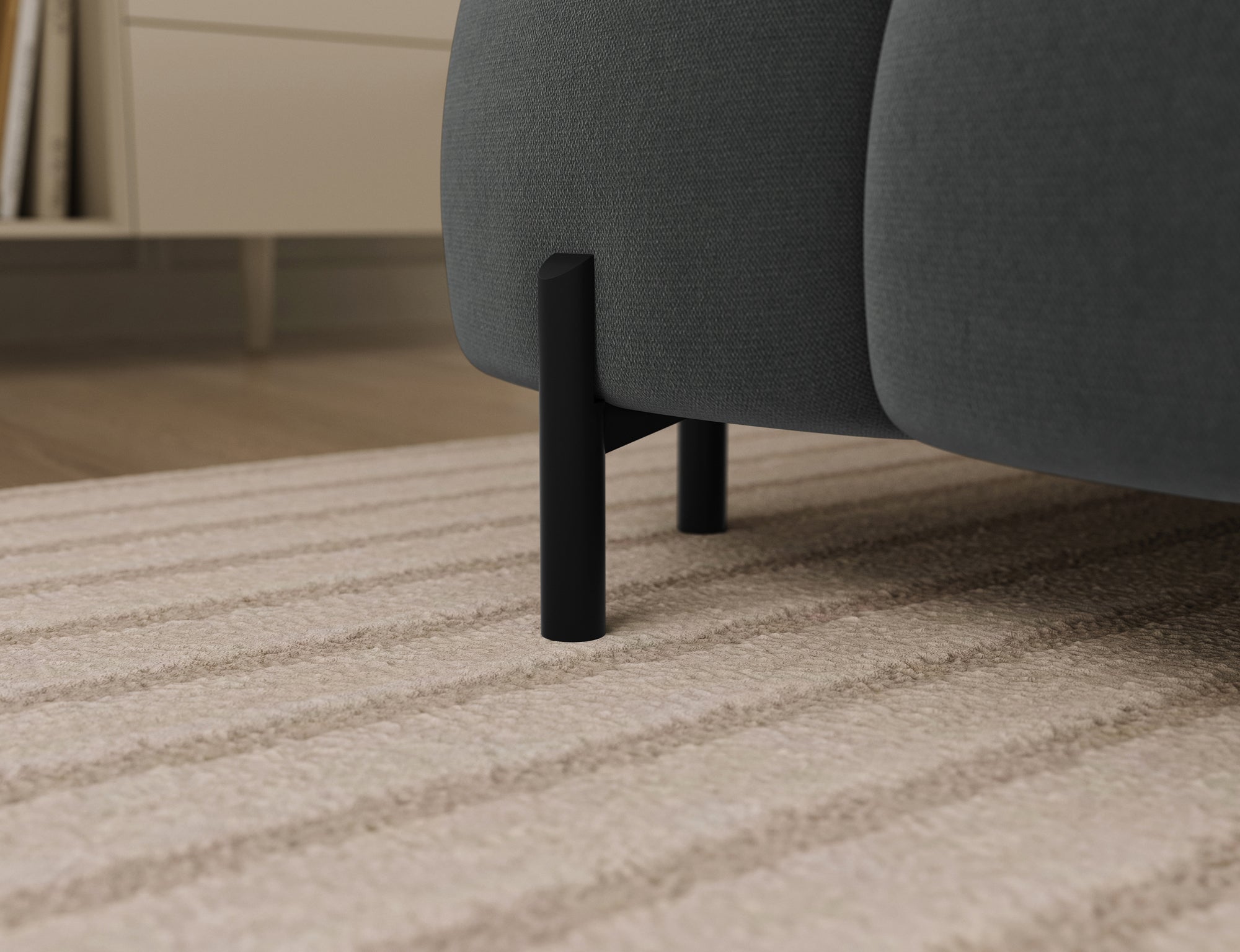 Montceau – Canapé panoramique en U convertible avec coffre et têtières réglables